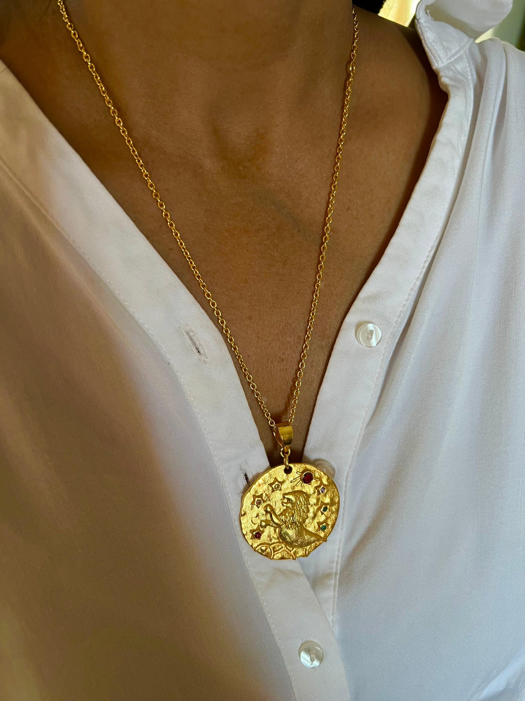 Statement Leo Pendant Necklace - SHIVKA