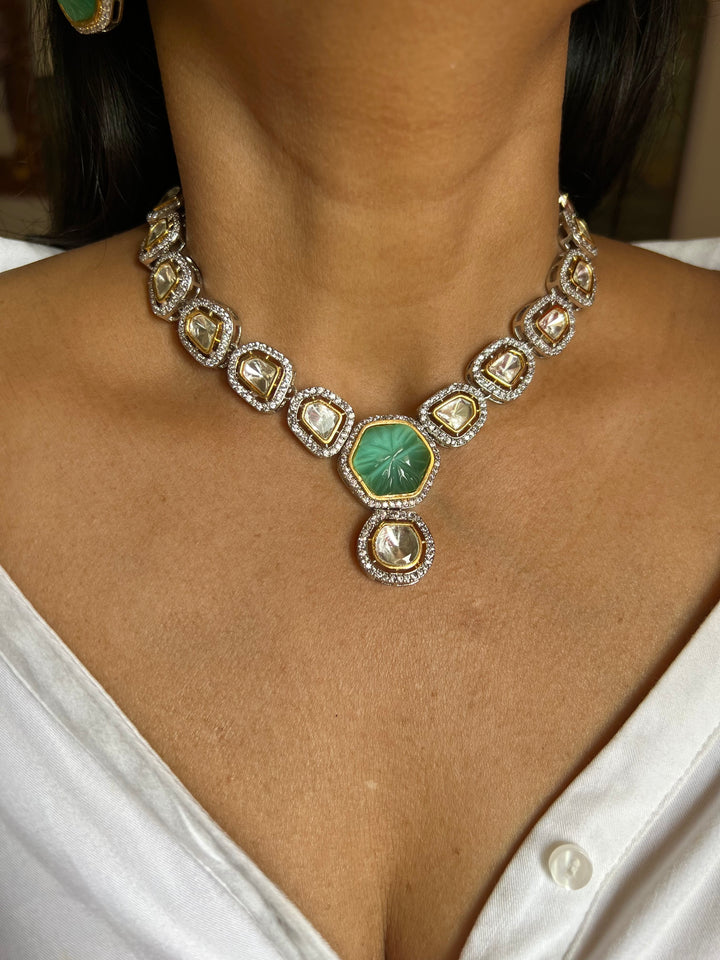 Victorian Kundan Necklace with Earrings