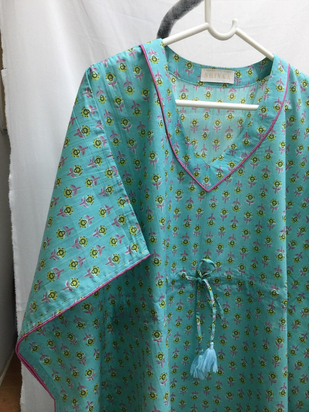 Indian Print Cotton Kaftan - SHIVKA