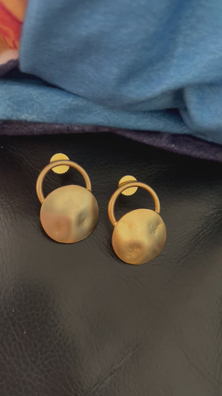 Gold Plated Brass Stud Earrings