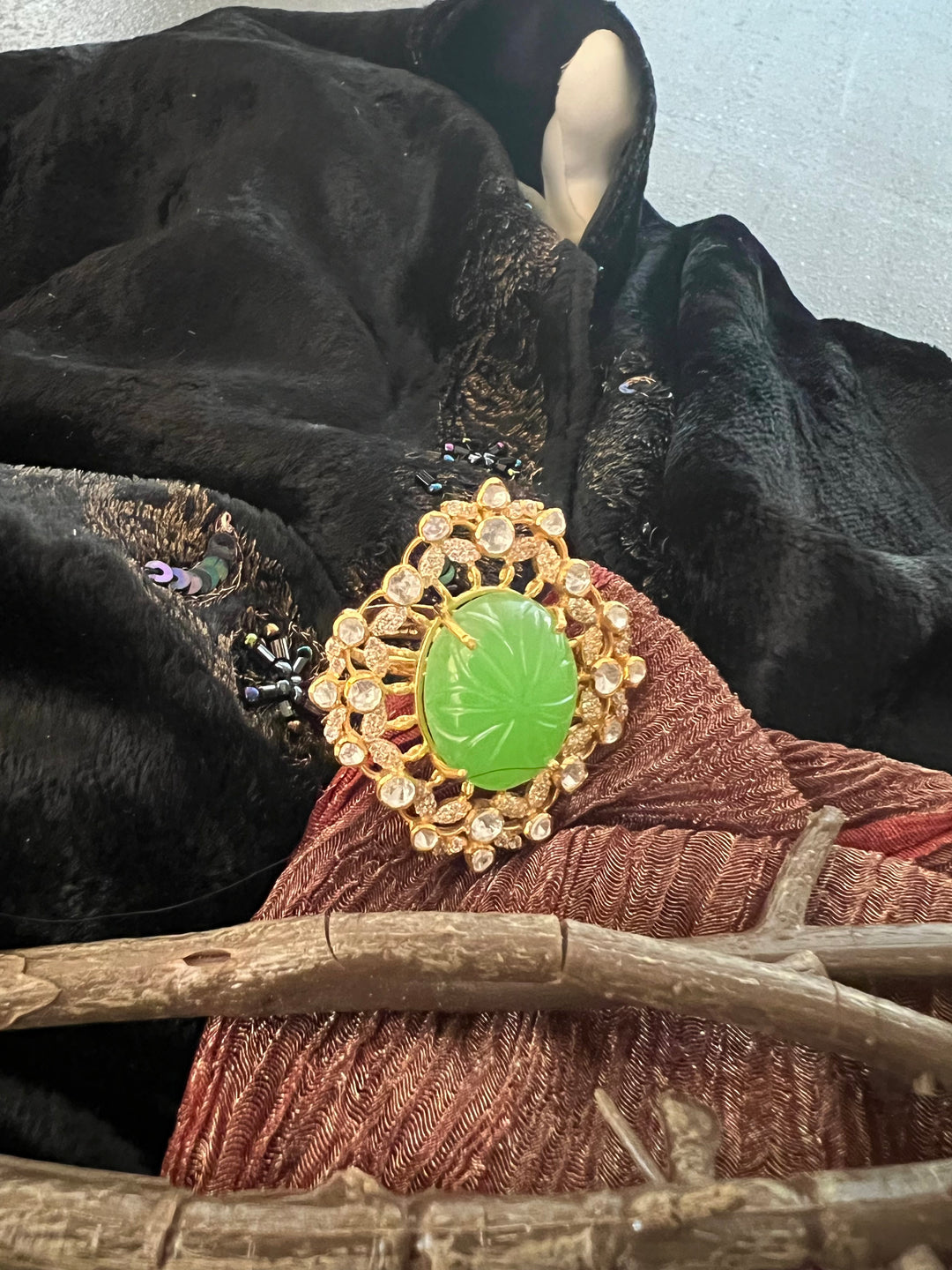 Moissanite Polki Ring