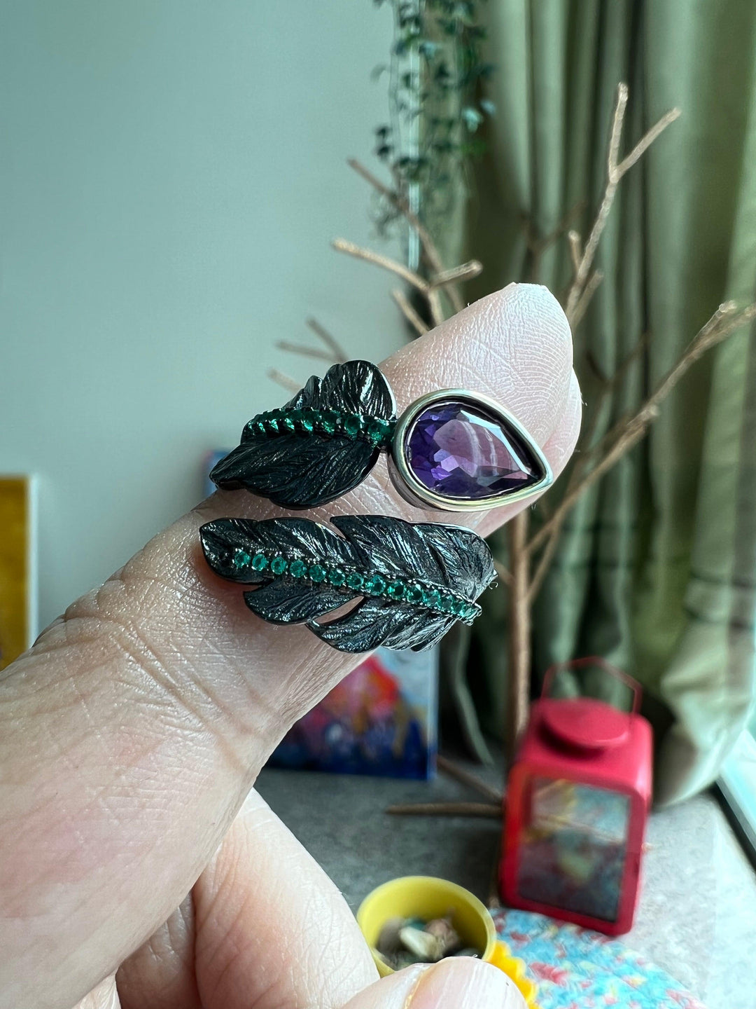 Vintage Pure 925 Silver Amethyst  Ring - SHIVKA
