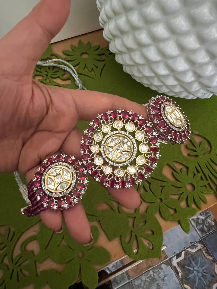 Victorian Kundan Choker Necklace with Earrings