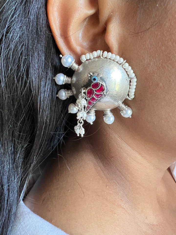 Designer Pure 925 Silver Pearl Studs