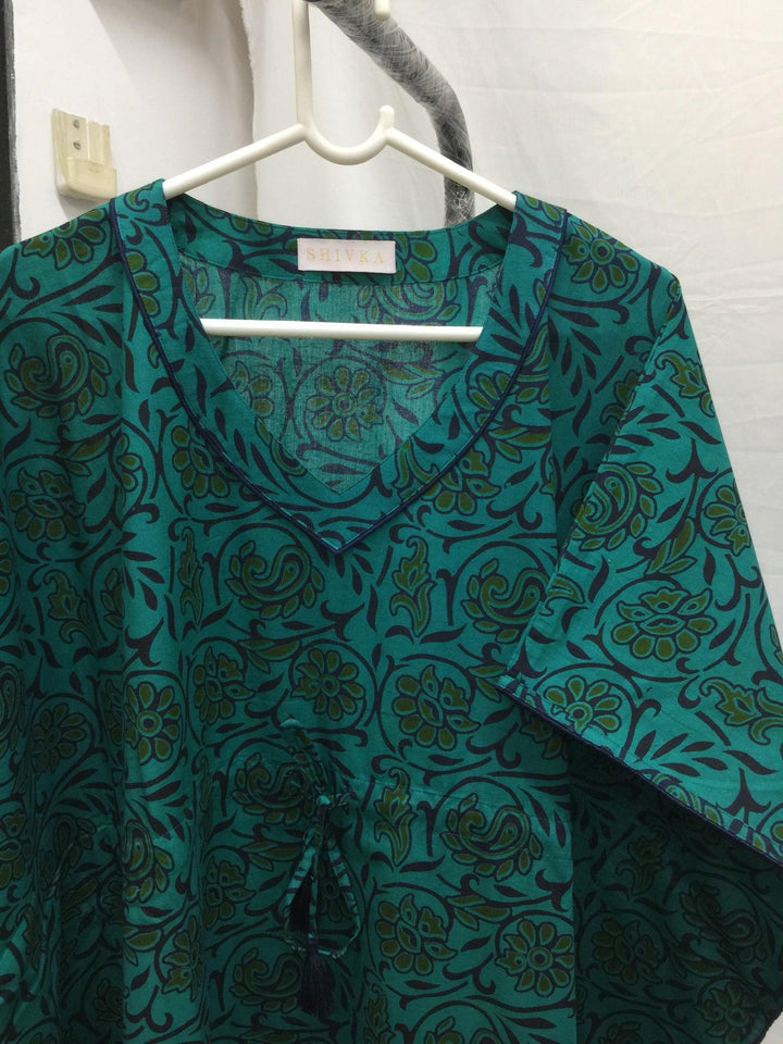 Indian Print Cotton Kaftan - SHIVKA