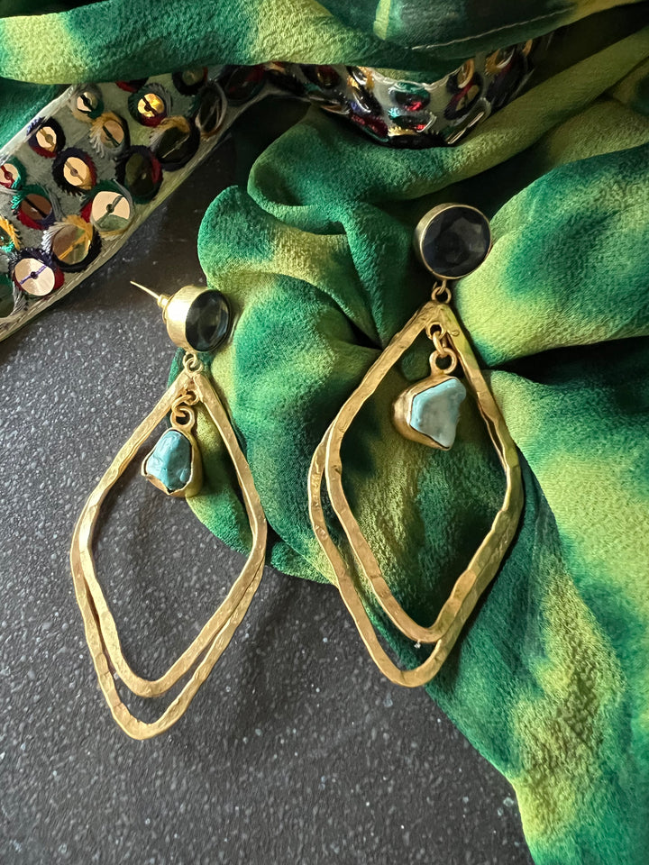 Double Stone Statement Danglers