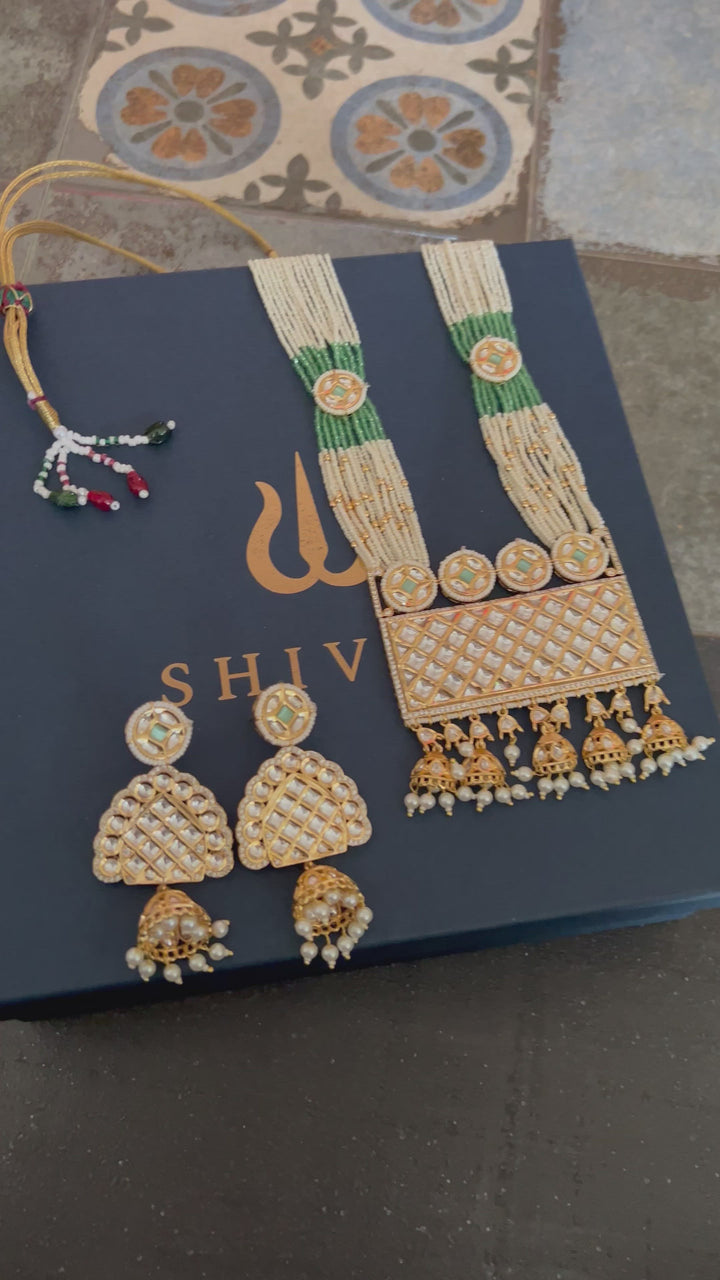 Beautiful Kundan Long Necklace with Statement Earrings