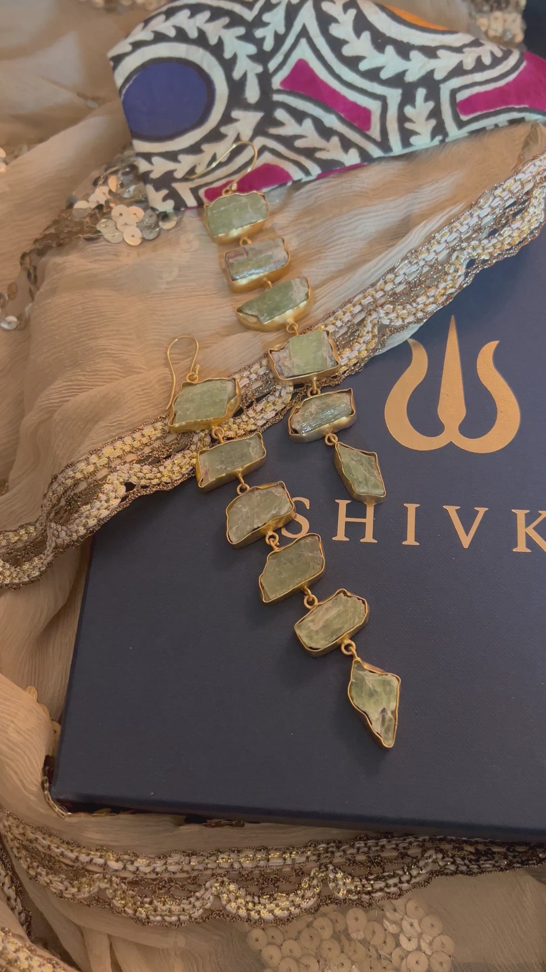 Statement Peridot Long Danglers