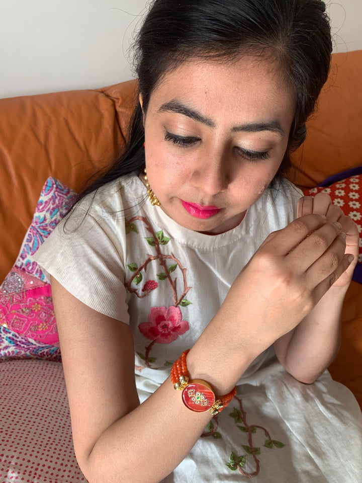 Orange Bead Affair Bracelet - SHIVKA