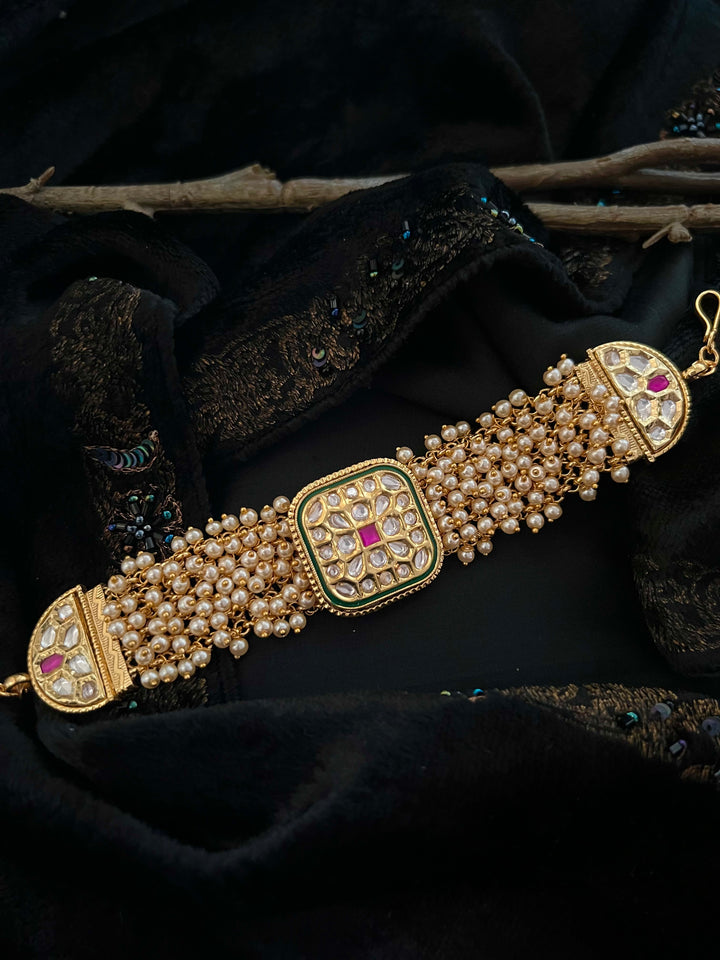 Pearls and Gold Kundan Bracelet