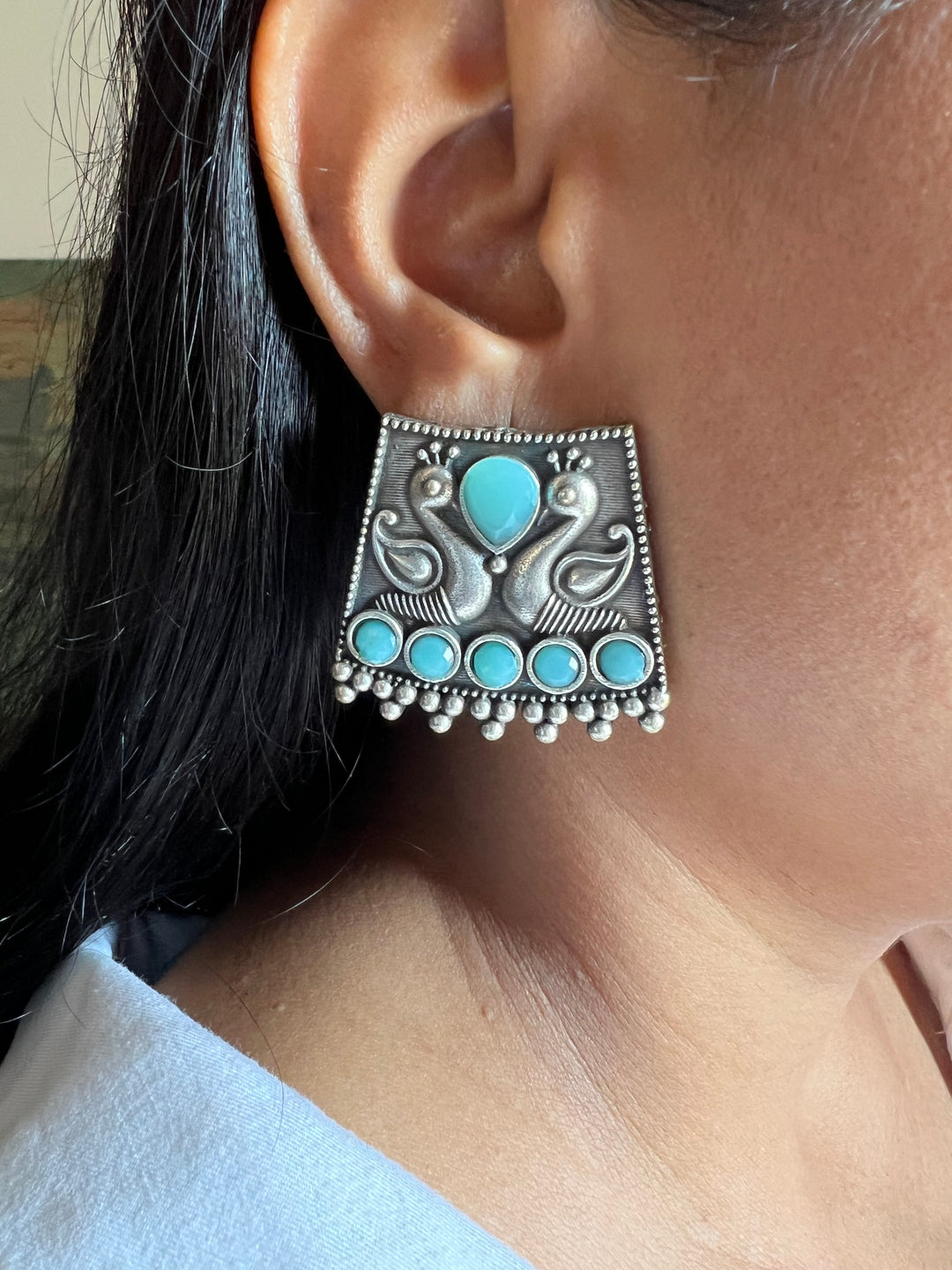 Antique Twin Peacock Earrings