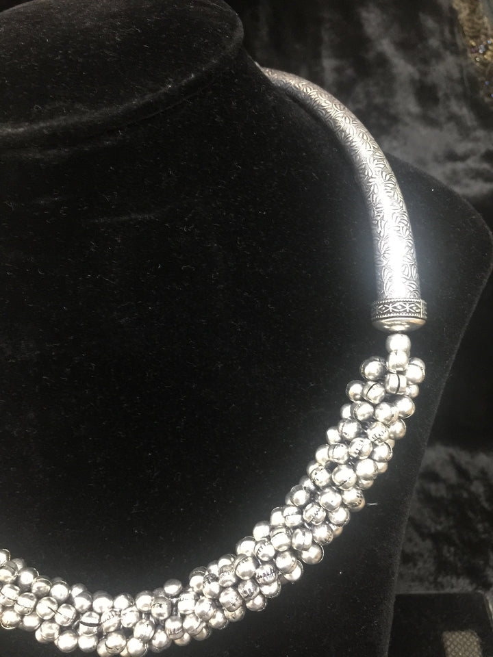 Antique Ghungroo Necklace with Peacock Studs