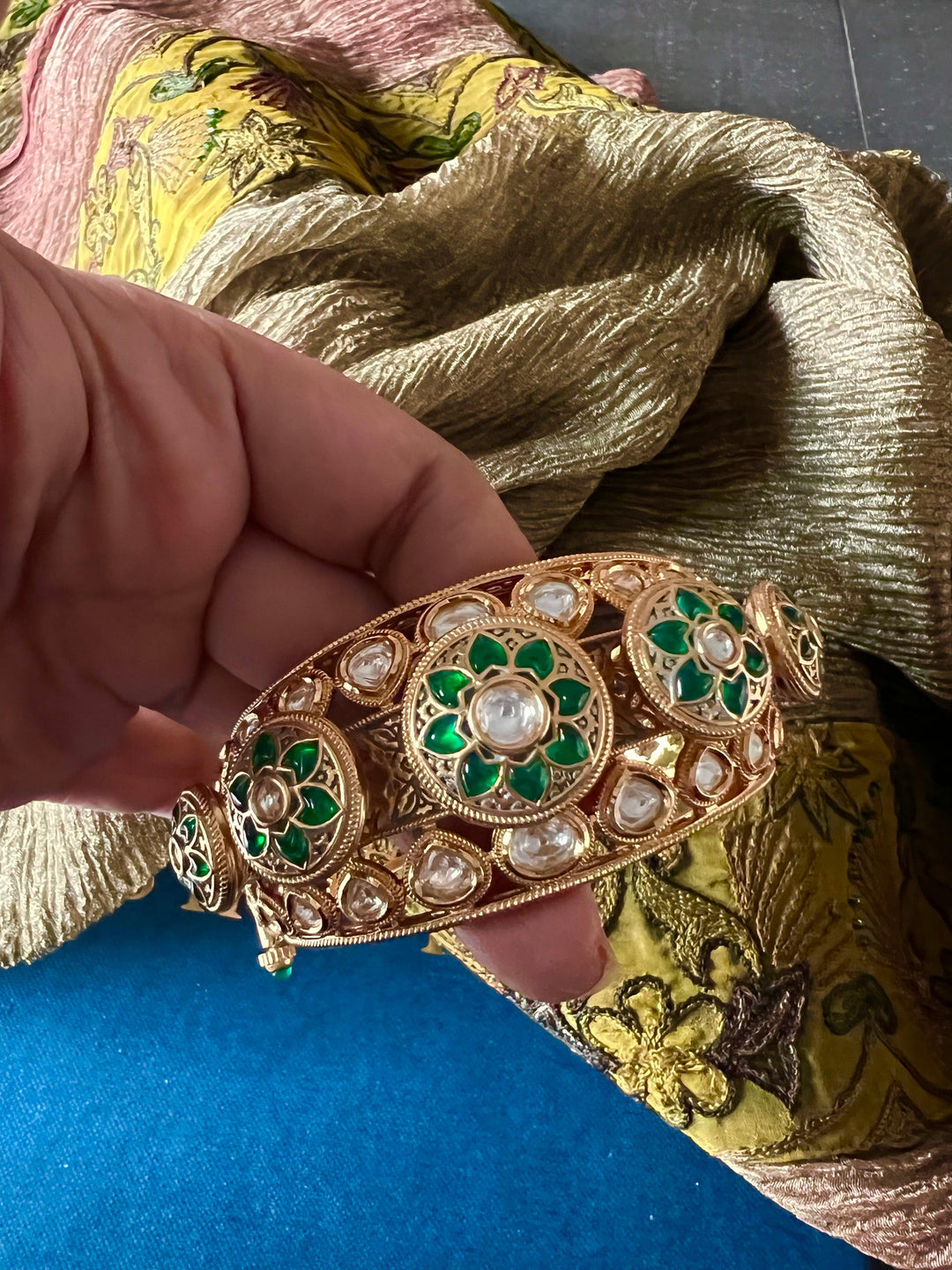 Statement Wedding Kundan Cuff - SHIVKA