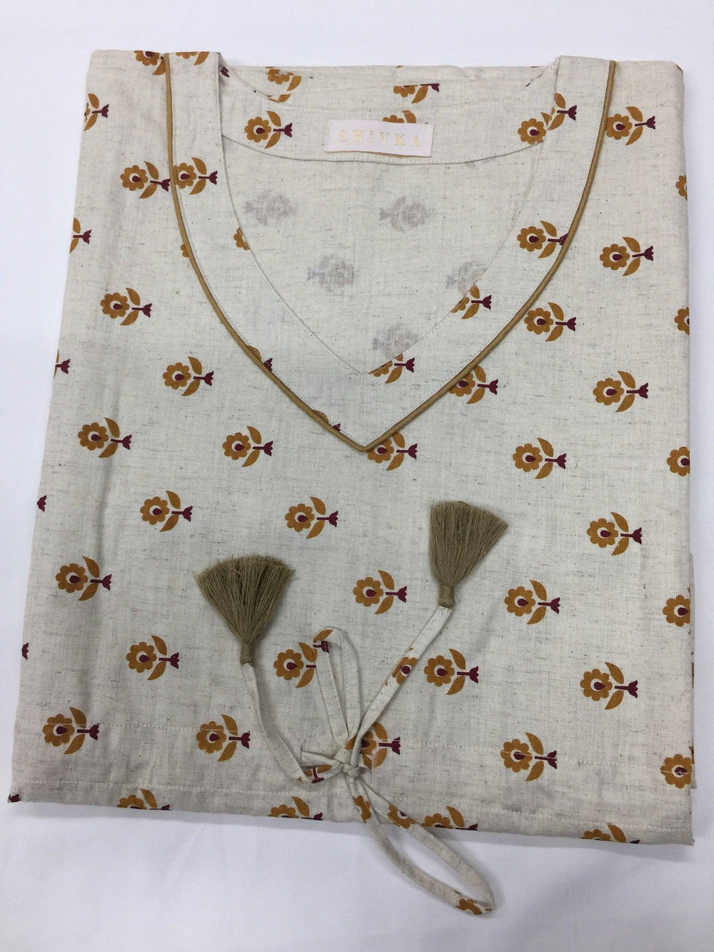 Indian Print Cotton Kaftan - SHIVKA