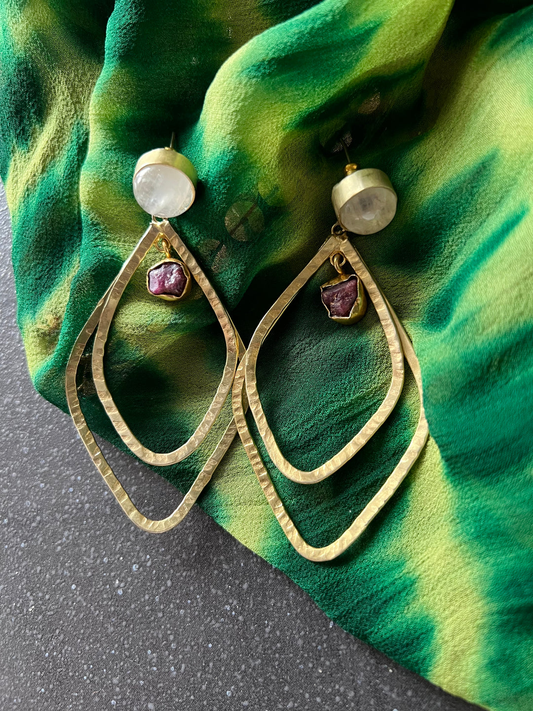 Double Stone Statement Danglers