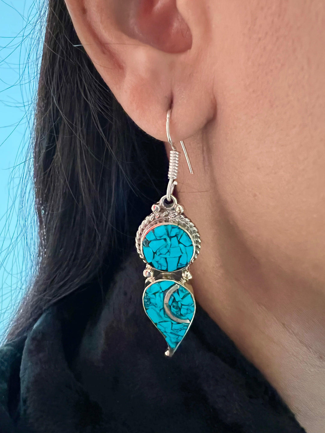 Stylish Turquoise Danglers - SHIVKA