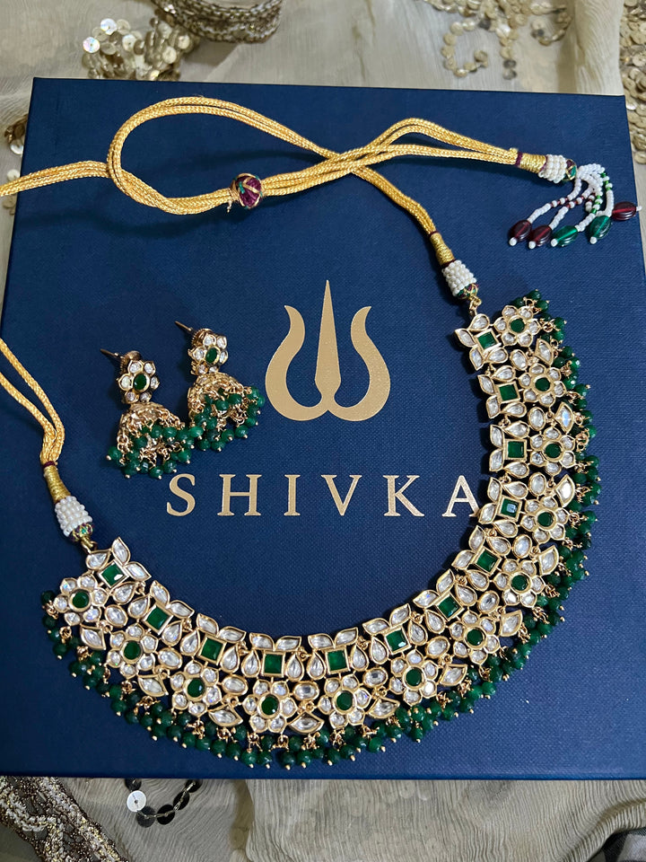 Scintillating Bridal Kundan Necklace with Jhumkas