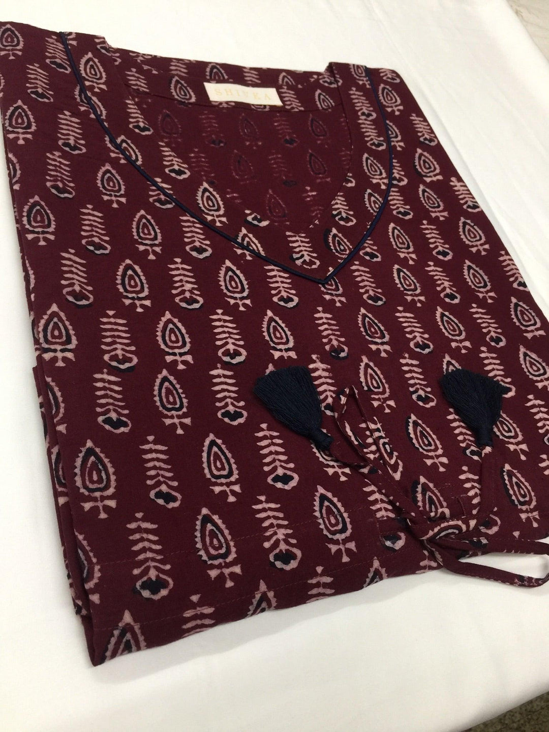 Indian Print Cotton Kaftan - SHIVKA