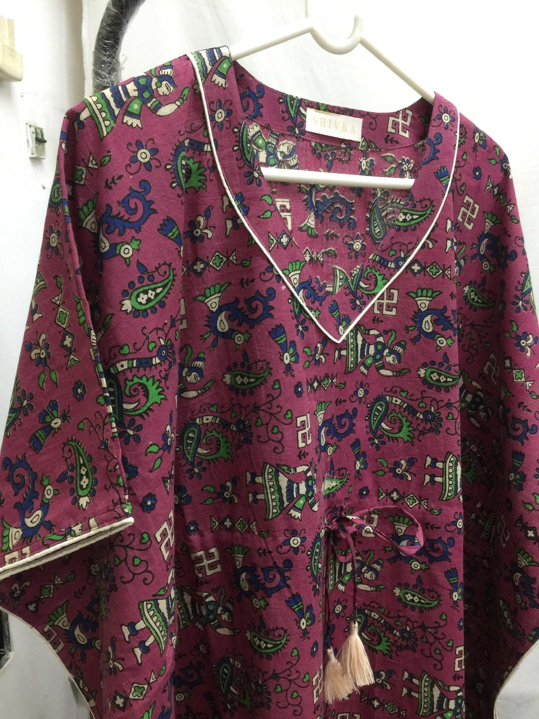 Indian Print Cotton Kaftan - SHIVKA