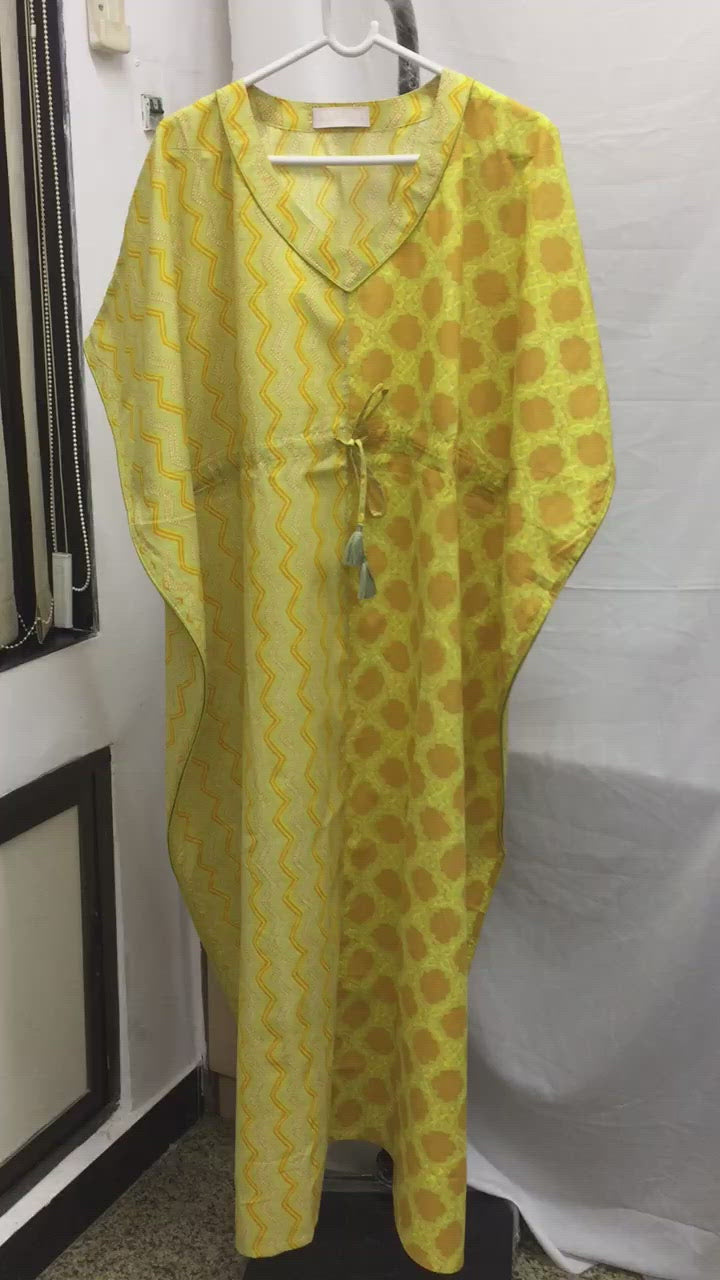 Indian Print Cotton Kaftan