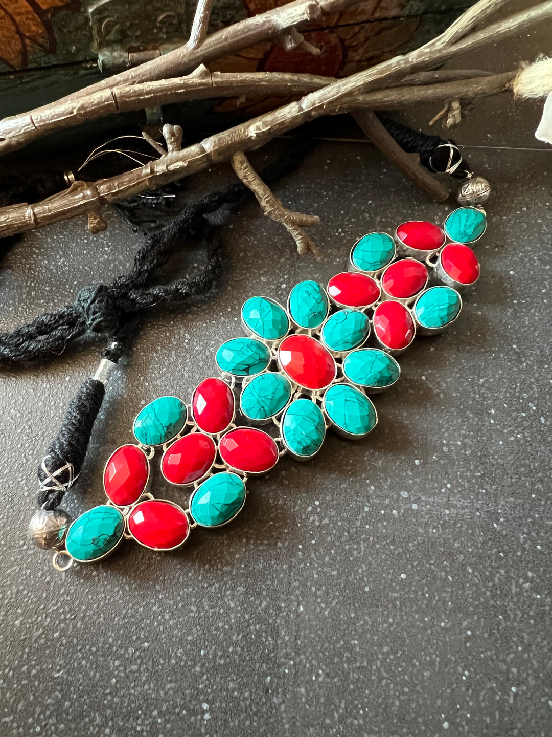 Beautiful Stone Choker with Stud Earrings