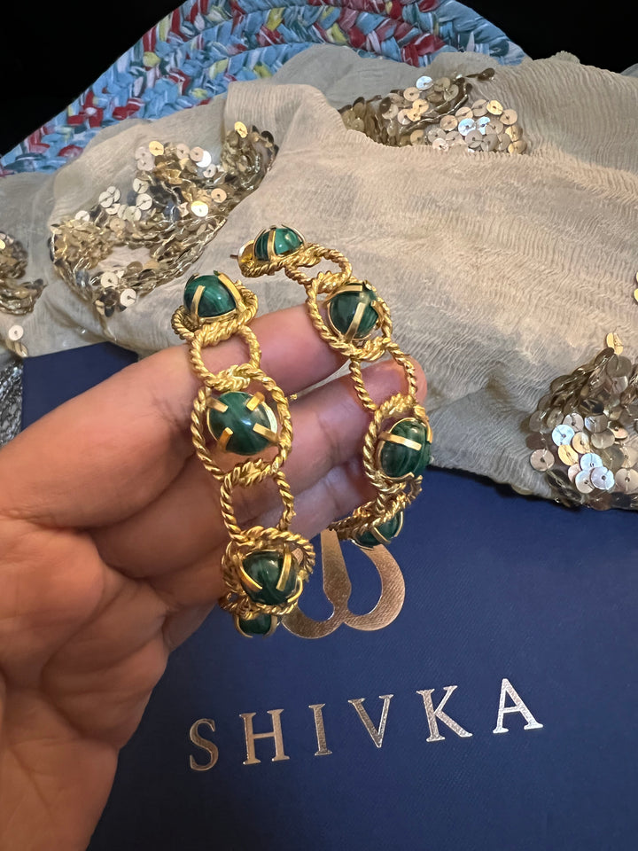 Designer Malachite Hoops