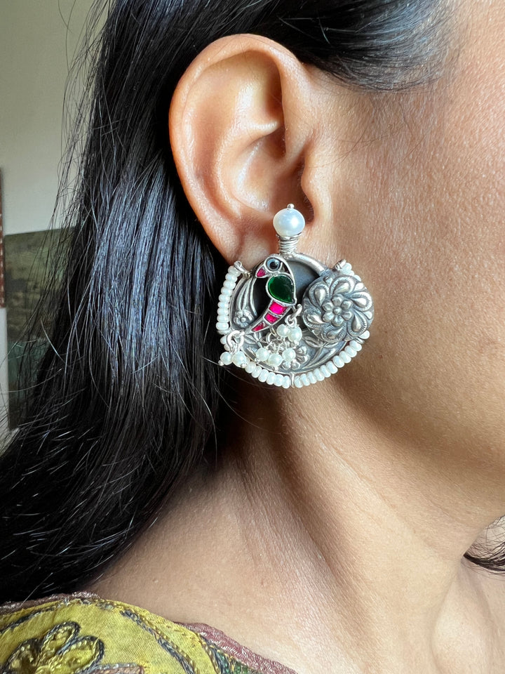 Designer Pure 925 Silver Pearl Studs