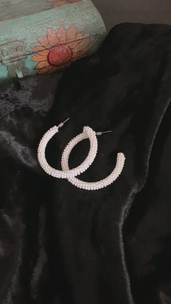Classic Beaded Hoops