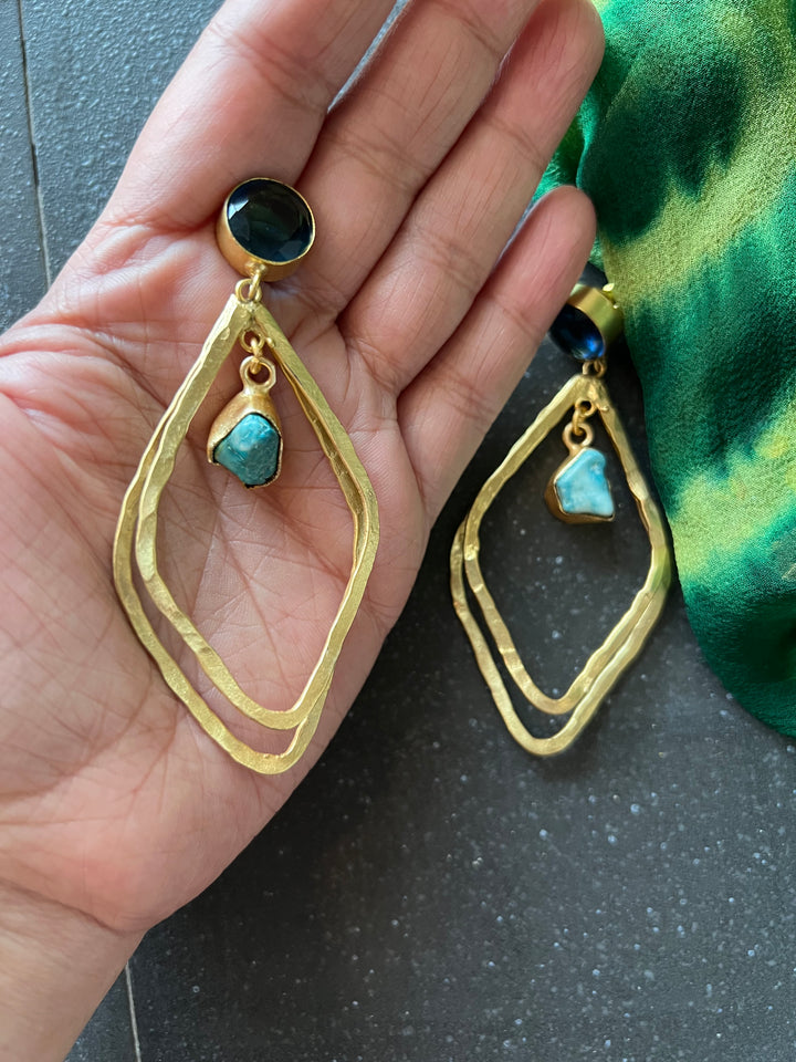 Double Stone Statement Danglers
