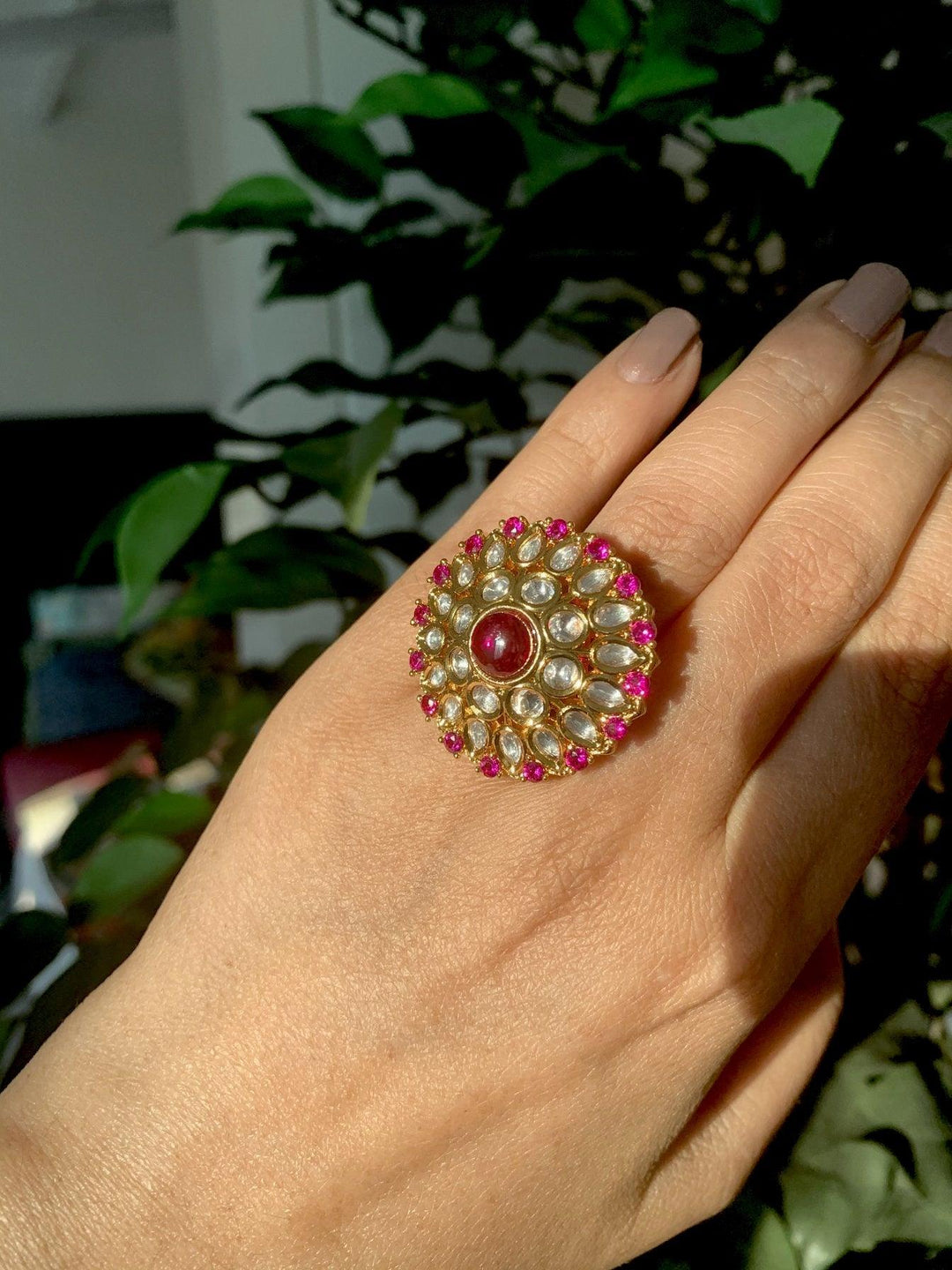 Ruby Kundan Ring - SHIVKA