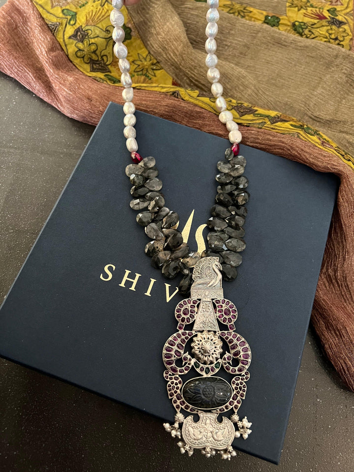 Moss Rutile Pure 925 Silver Necklace - SHIVKA