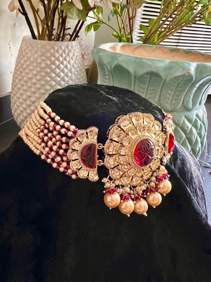 Gorgeous Kundan Choker with Statement Earrings - SHIVKA