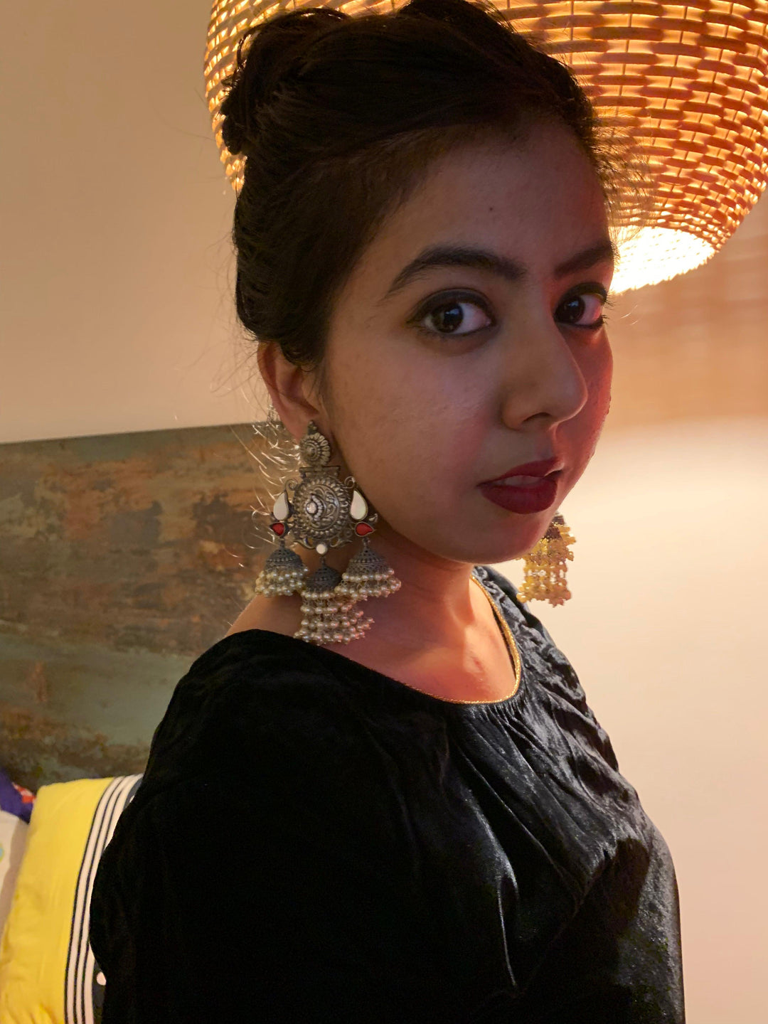 Triple Layered Jhumki Tribal Earrings - SHIVKA