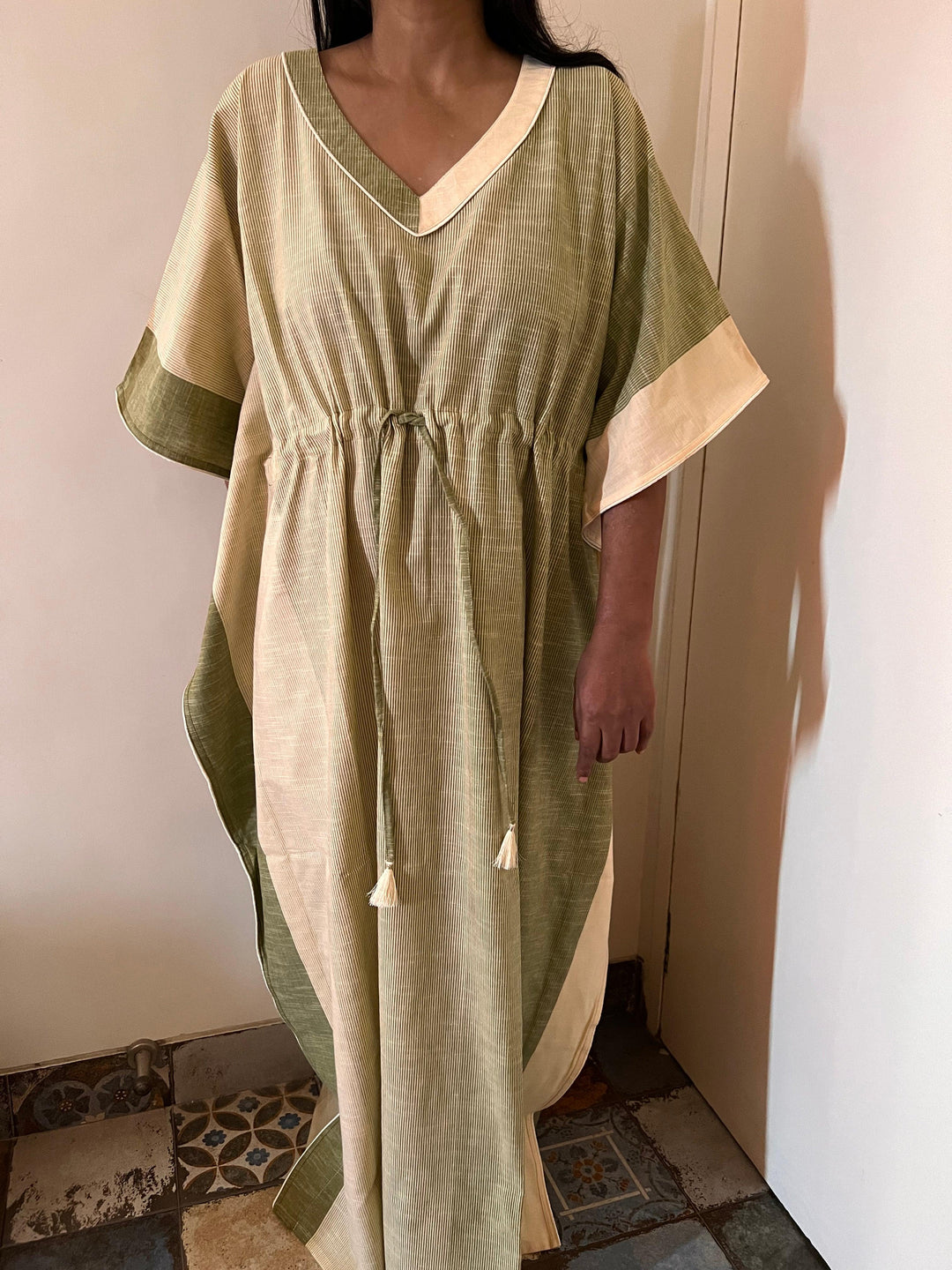 Indian Print Cotton Kaftan - SHIVKA