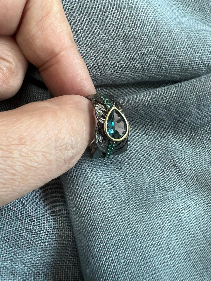 Vintage Pure 925 Silver Topaz  Ring - SHIVKA