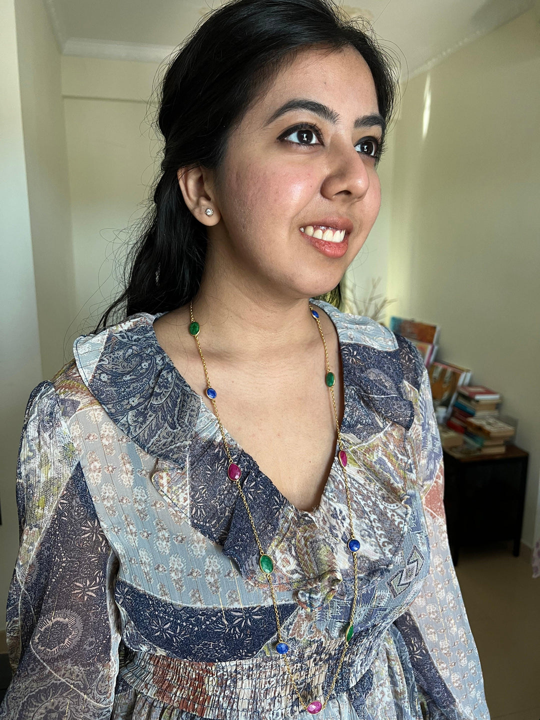 Multi Gemstones Long Necklace - SHIVKA