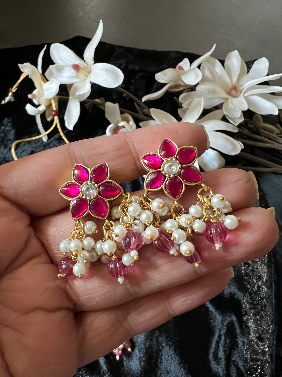 Designer Wedding Necklace with Kundan Earrings