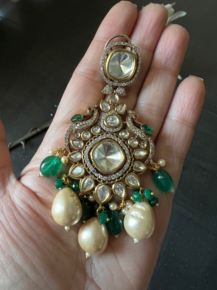 Victorian Polki Kundan Necklace with Earrings