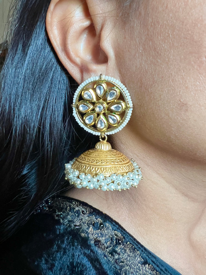 Flower Dome Jhumka Earrings