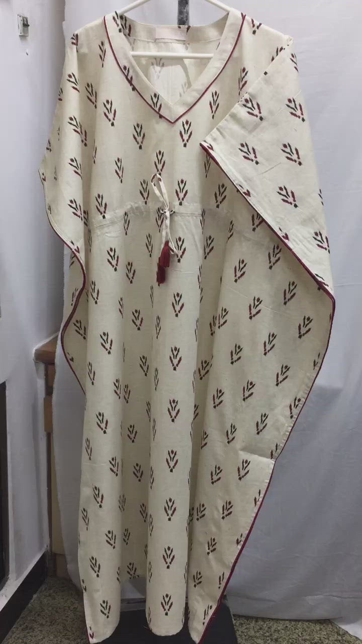 Indian Print Cotton Kaftan