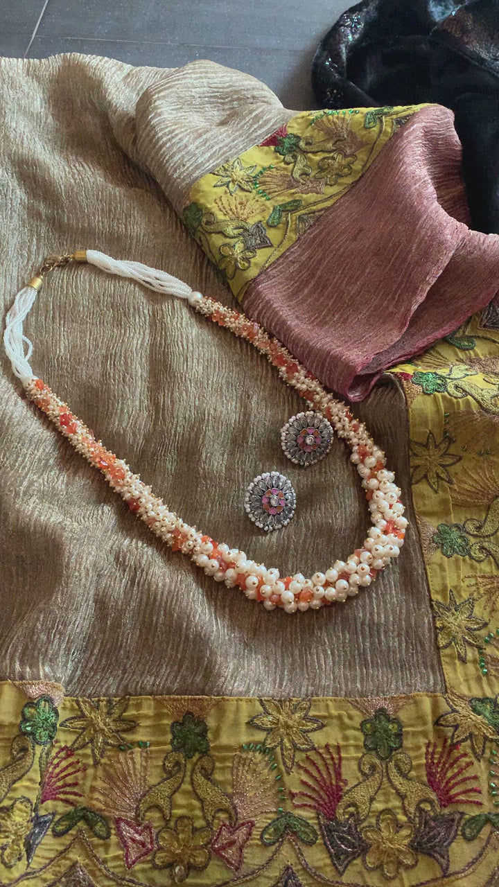 Pearl Clusters Necklace with Zirconia Studs