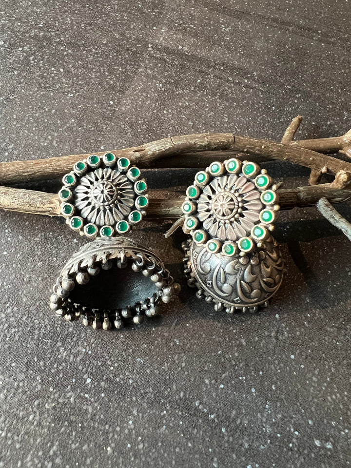 Magnificent Pure 925 Silver Jhumkas