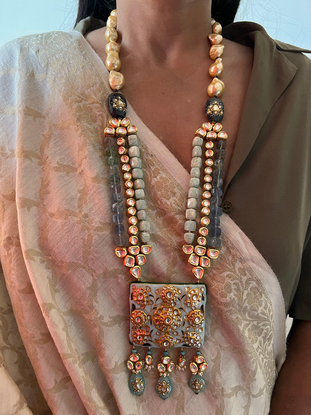 Vintage Fusion Necklace with Earrings - SHIVKA