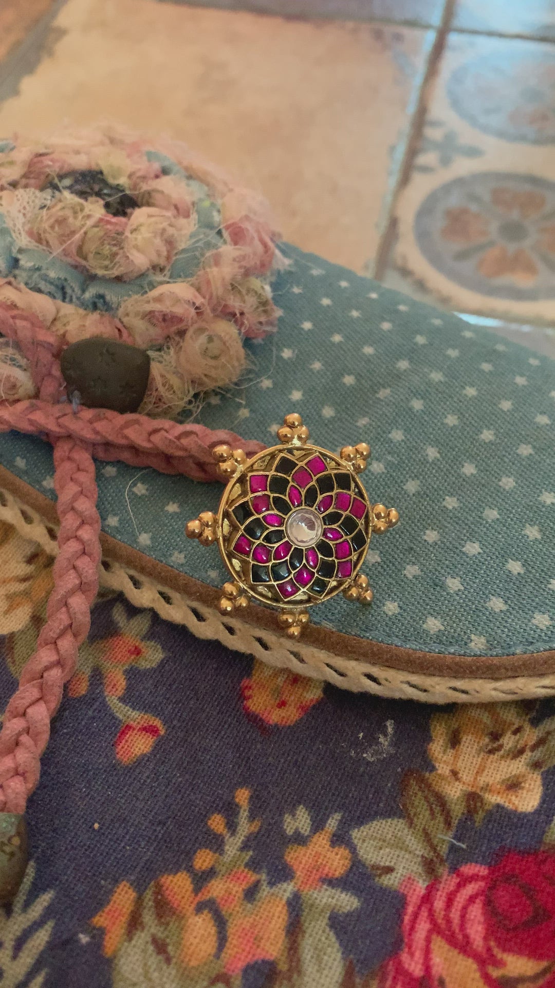 Statement Pure 925 Silver Kundan Ring