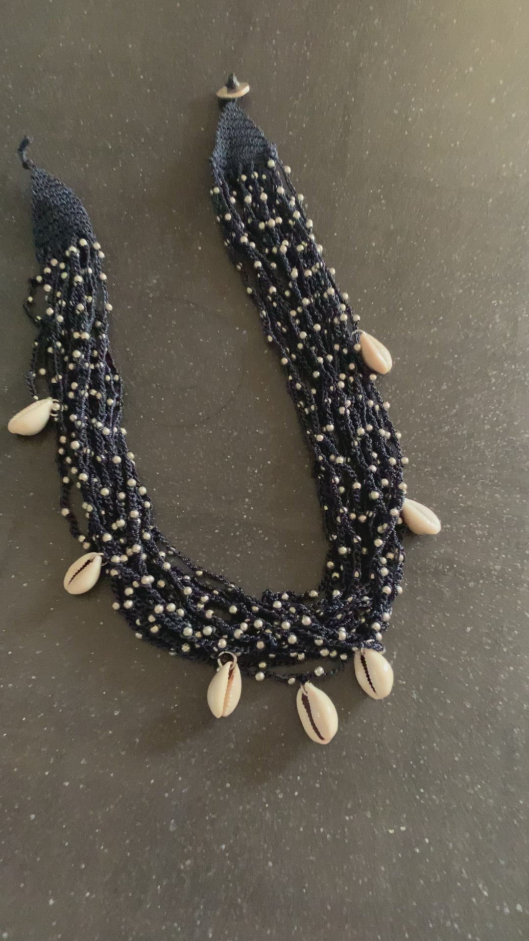 Blue and Silver Beads Short Necklace