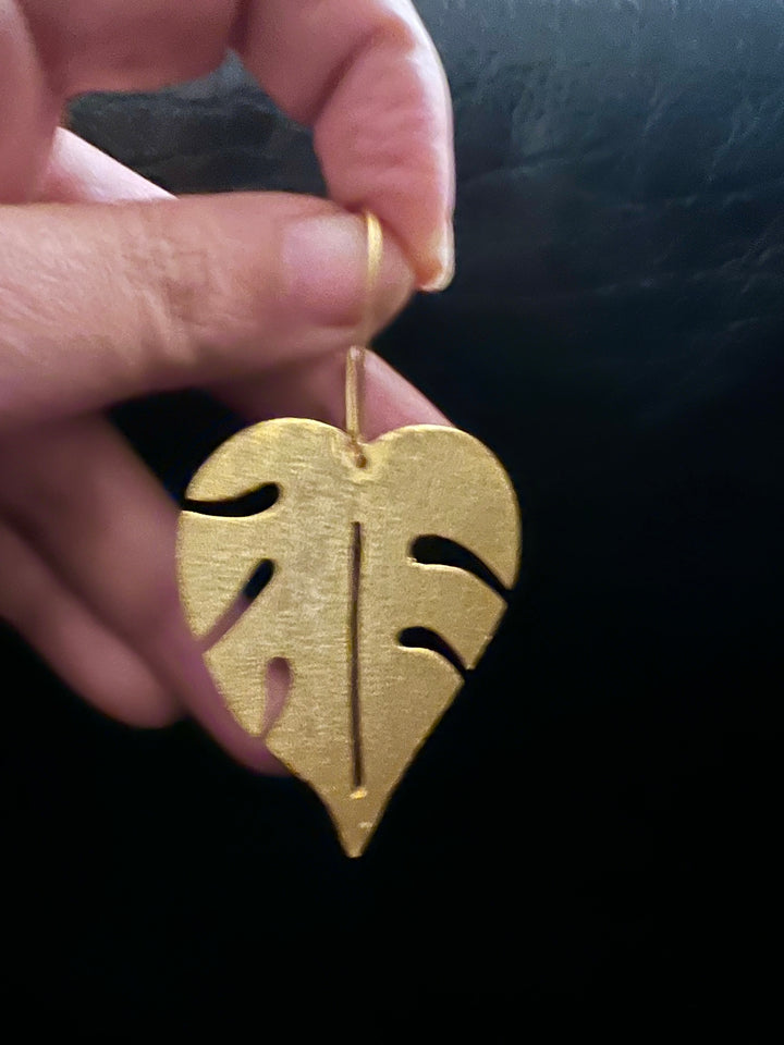 Gold Tone Leaf Danglers