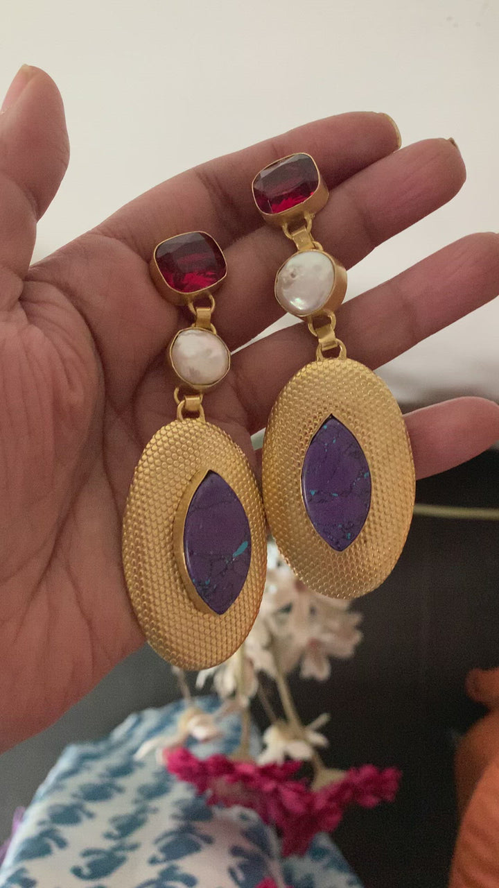 Egyptian Natural Gemstones Earrings