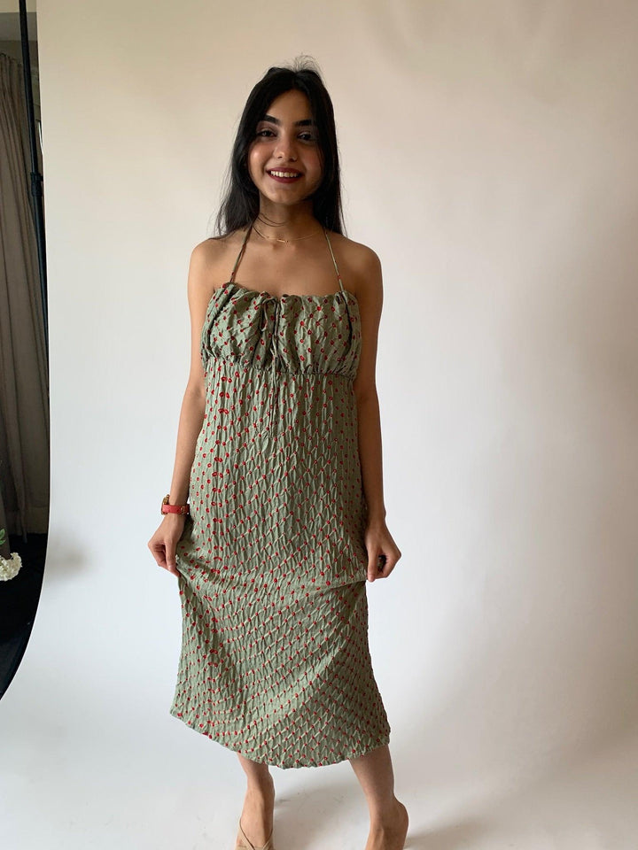 String Tie Midi Dress - SHIVKA