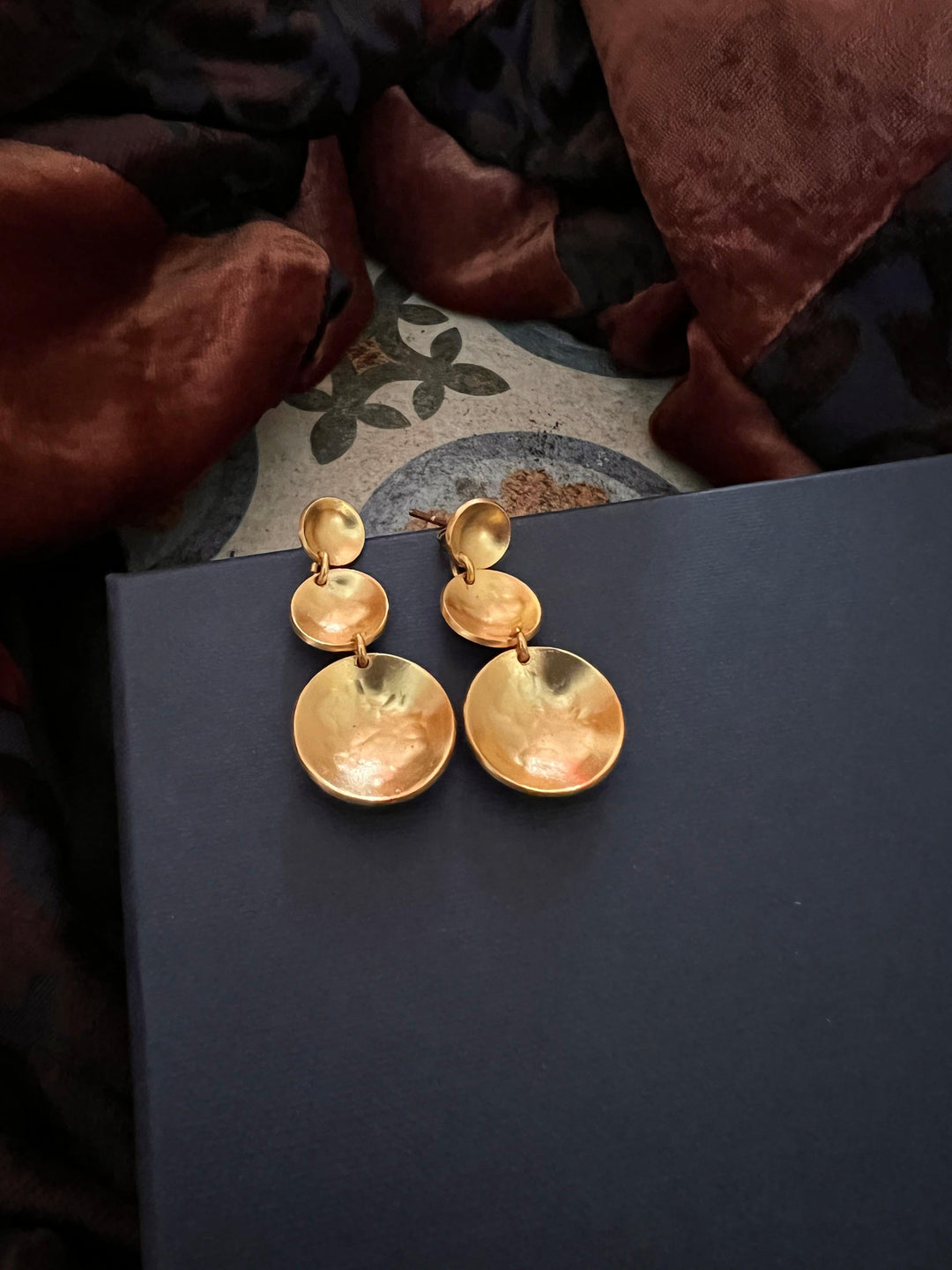 Three Tier Brass Earrings - SHIVKA
