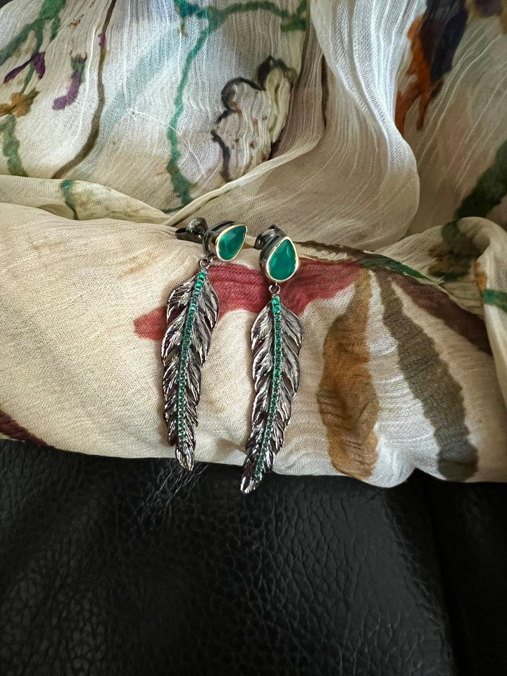 Minimalist 925 Silver Agate Leaf Earrings